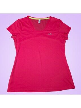 Under Armour HeatGear Womens Medium Pink Athletic Workout Running Shirt